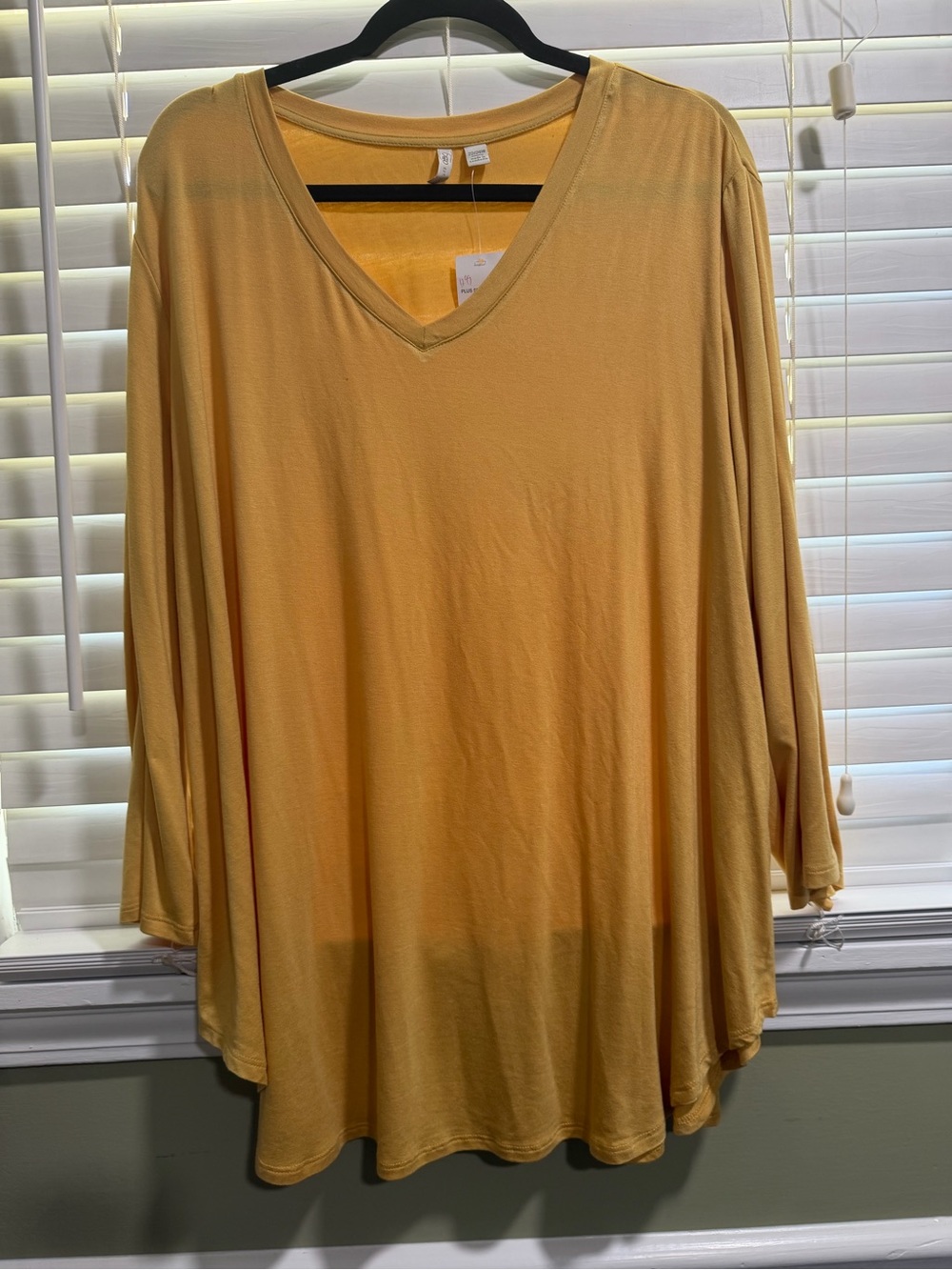 Women's V-Neck Long Sleeve Top - Yellow